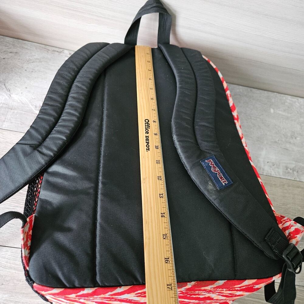 Jansport Big‎ Student Backpack Red White Zebra Print School College Travel Bag - Picture 10 of 16